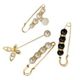 thumbnail image 3 of 4 Pieces Women Pearl Brooch DIY Crafts Waistband Decor Adjust Clip Clasps Tightening Waist Safety Pins for Shirt Shawl Dress I, 3 of 7