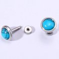 thumbnail image 4 of Stainless Steel Classical Simple Round Turquoise Onyx Screw Fitting Stud Earrings, 4 of 5