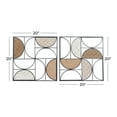 thumbnail image 3 of DecMode Brown Metal Contemporary Wall Decor, Set of 2, 3 of 8