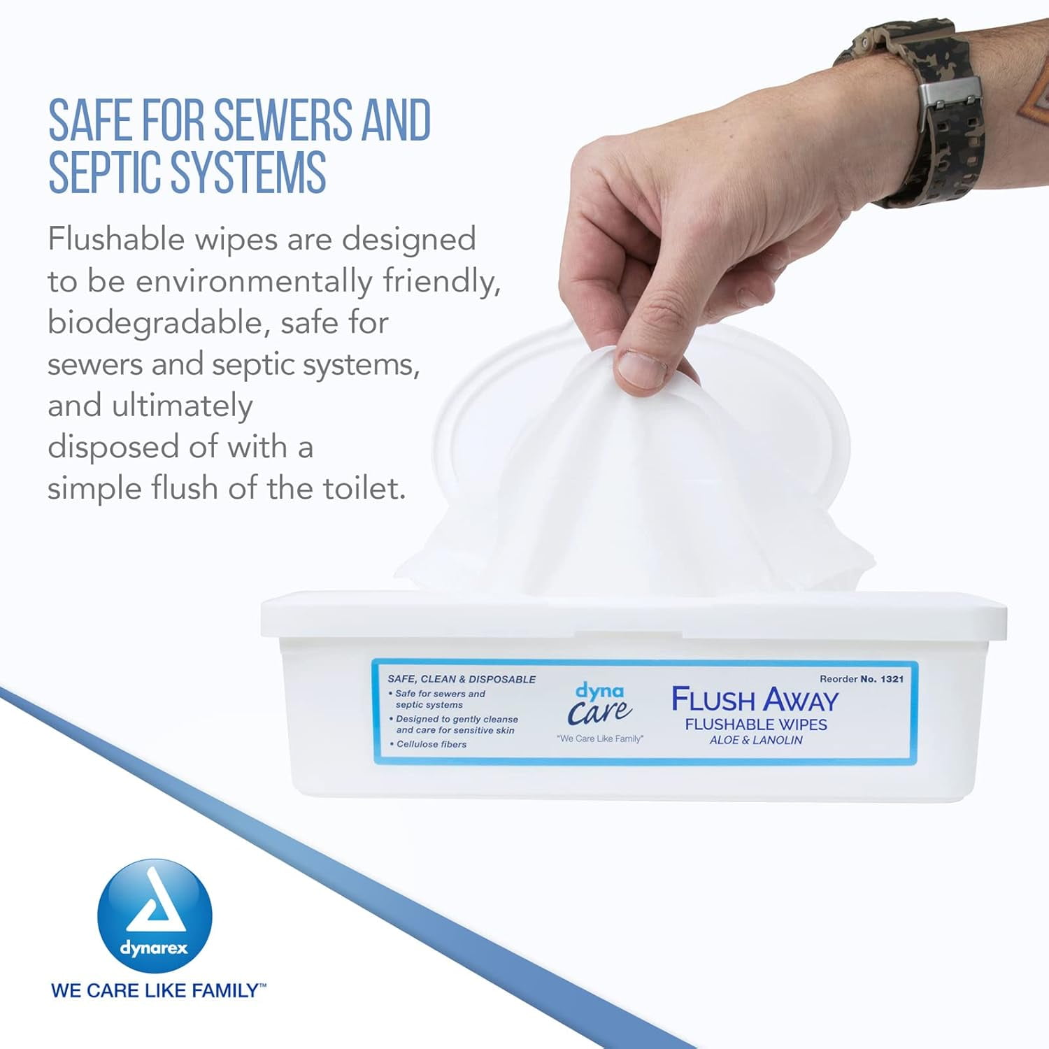 Flush Away Adult Flushable Personal Wipe 9 x 13", 9 Pack 540 Wipes