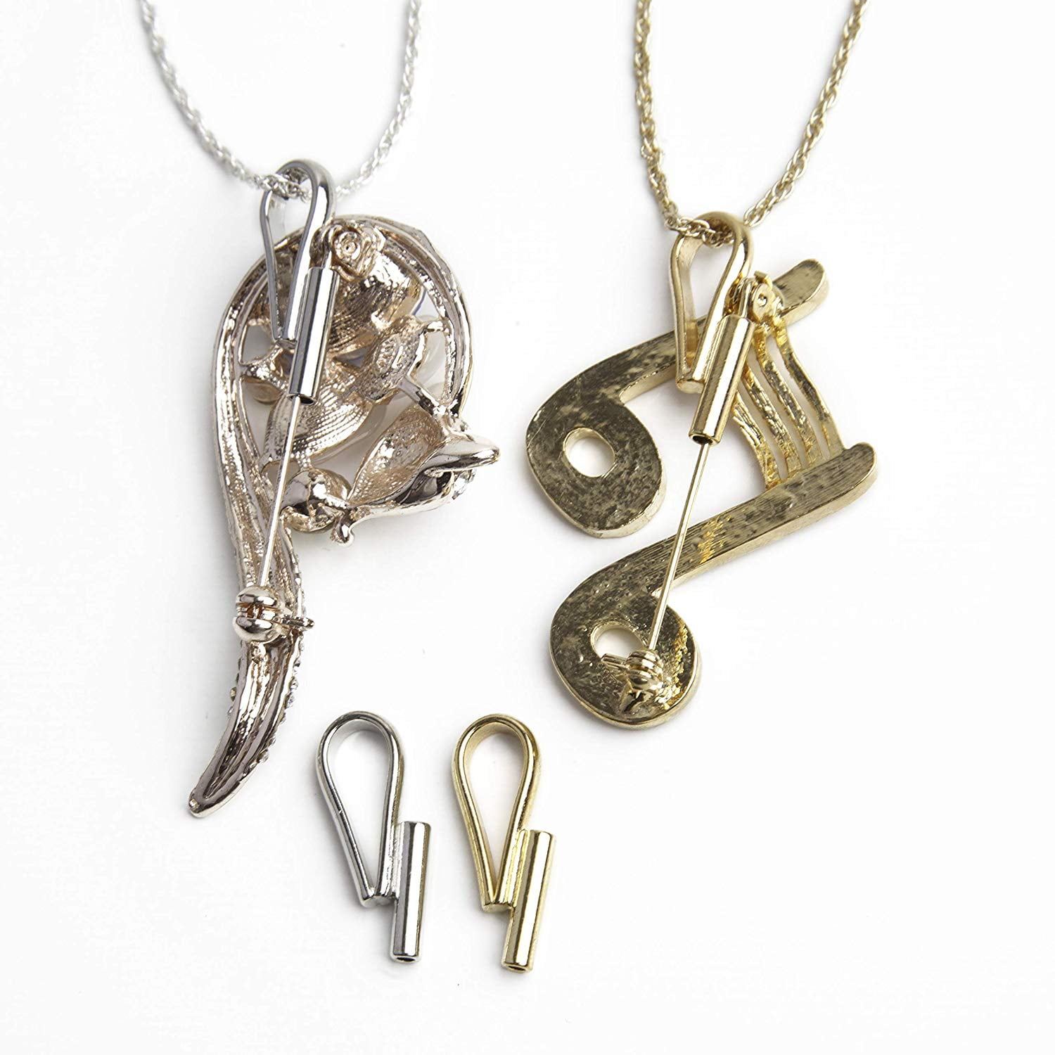 Pin to Pendant Converters Gold and Silver Vertical 2 Pack (00518/