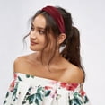 thumbnail image 2 of Unique Bargains 1 Pc Headband Wide Satin Hair Accessories Wine Red, 2 of 5