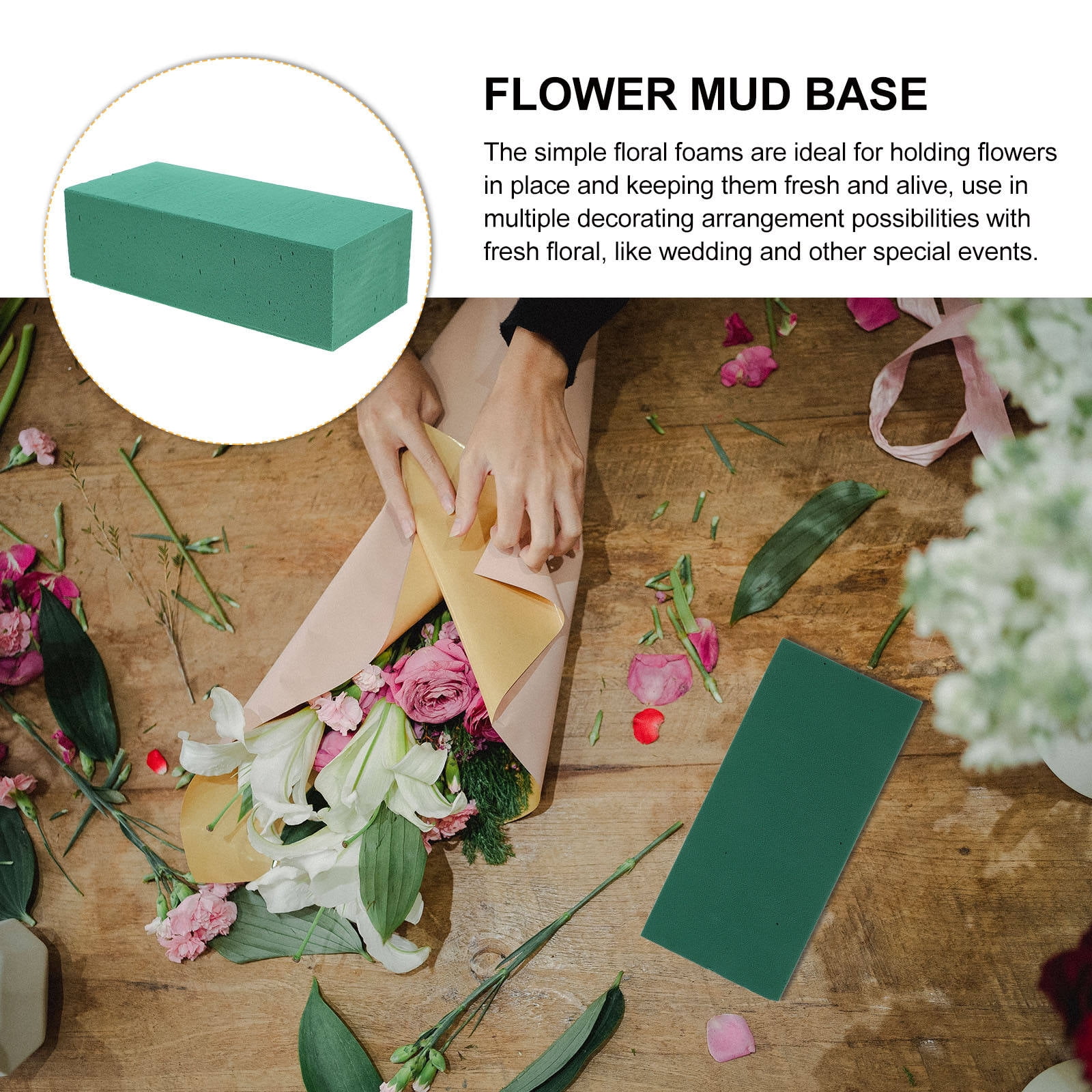HOOWIFFY Reinforced Green Floral Mud with Water Absorption for Home Decor and Gardening Use