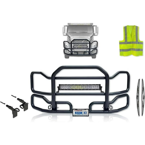 Compatible with Volvo VNL 2018  Front Grille Deer Moose Bumper Guard - Black