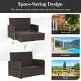 thumbnail image 4 of Gymax Causeuse en Rotin Ensemble Lit de Jour Salon Ottomane de Rangement Tables d'Appoint Ajuster Patio Noir, 4 of 5