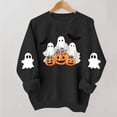 thumbnail image 2 of Jsaierl Halloween Sweatshirts for Women Cute Ghost Graphic Pullovers Fall Classic Round Neck Long Sleeve Sweater Tops Halloween Clothes, Sizes S-2XL, 2 of 6