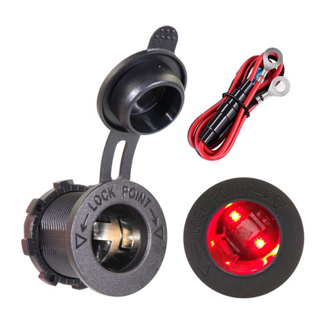 Toma encendedor Btafrte para automóvil 12V-24V Enchufe a prueba Luz roja
