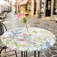 thumbnail image 6 of Spring Floral Round Tablecloth for 45-54 Inch Tables,Fitted Table Cover with Elastic Edge,Colorful Watercolor Botanical Summer Waterproof Outdoor Table Cloth Protector for Patio Garden Dinner Picnic, 6 of 9