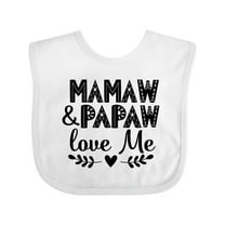 Inktastic Mamaw and Papaw Love Me Grandchild Boys or Girls Baby Bib
