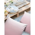 thumbnail image 2 of Outdoor Waterproof Throw Pillow Covers Set of 2 Ombre Pink Decorative Pillowcases Square Outdoor Pillows Cushion Case 18x18 Inch Gradient Milky White Patio Pillows for Couch Sofa Bed Garden, 2 of 7