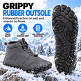 thumbnail image 4 of Meidiastra Winter Barefoot Boots for Men Women, Wide Toe Box Fleece-Lined Water-Resistant Zero Drop Hiking Walking Shoes, 4 of 6