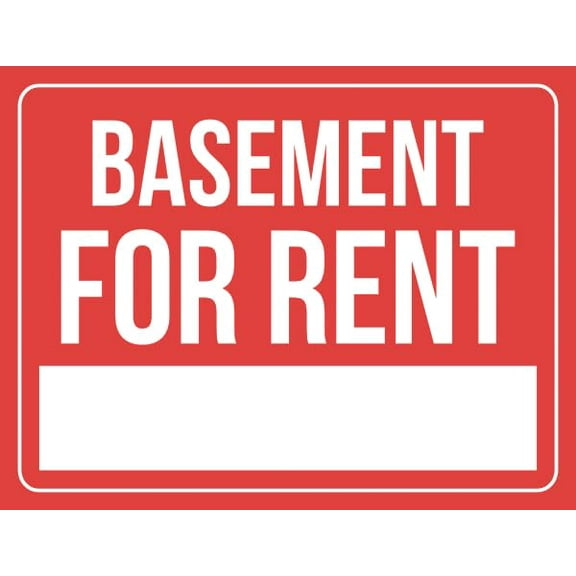 Basement For Rent Sign Business Signs Sale Signs Size: 8 x 12 inch Metal Aluminum Sign Garage Man Cave Wall Decor