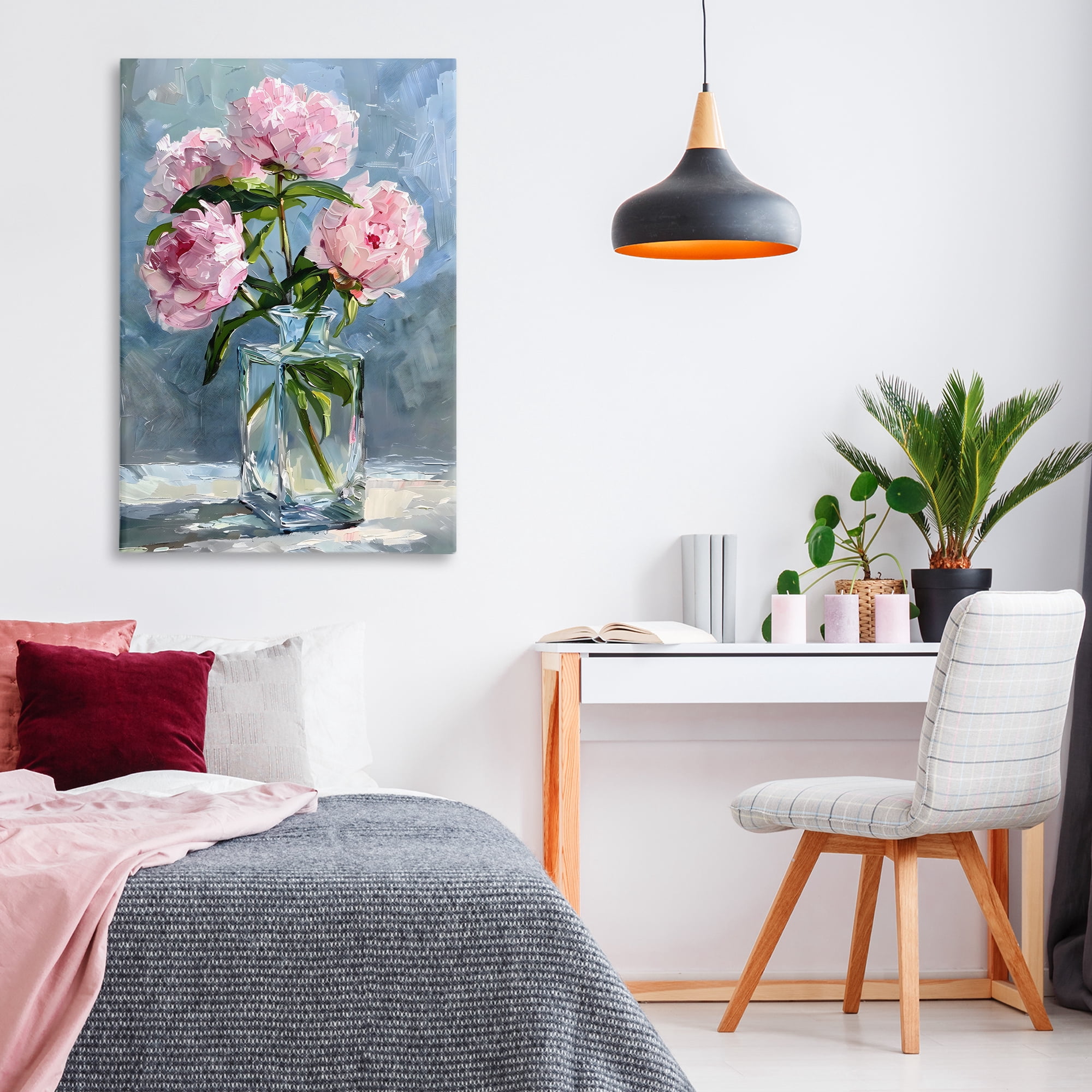 Stupell Industries Beautiful Pink Pastel Peonies Canvas Wall Art, design by Creative Studio