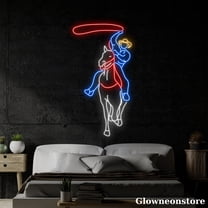 Glowneon Cowboy Rides Horse Neon Sign, Rodeo Led Sign, Western Decor, Cowboy Neon Sign