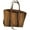 Khaki, variant on PIKADINGNIS Fashion Large Size Canvas Shoulder Bag for Women, Strip Tote Handbag with PU Leather Strap