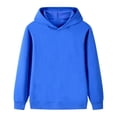 thumbnail image 4 of UDAUDU Girls Boys Oversized Hoodies Fleece Casual Pullover Sweatshirts Kids Fashion Casual Outfits Fall Winter Clothes Royal Blue 7-8 Years, 4 of 6