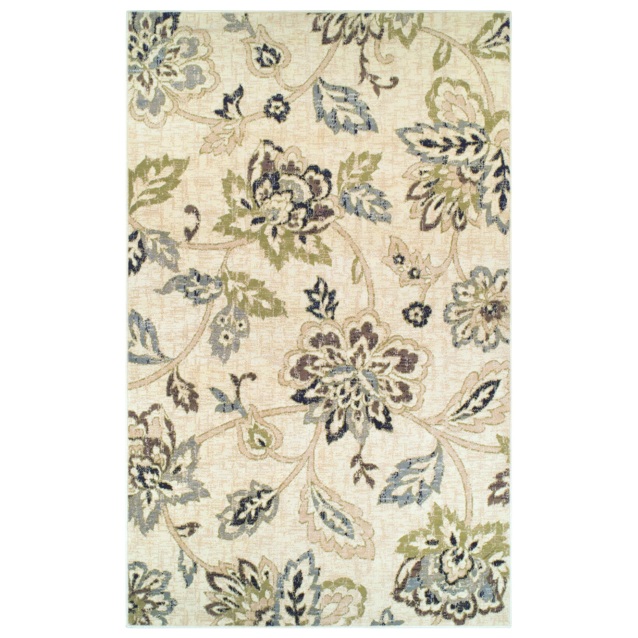 Floral Botanical Jacobean Area Rug, 7' x 9', Multi-Colored - Walmart.com