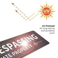 thumbnail image 6 of Private Property No Trespassing Sign, Rectangle Brown Background Sign, 3x12 2 PK Vinyl Sticker, 6 of 8