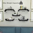 thumbnail image 3 of Black Floating Shelves for Wall Shelf for Bedroom,Repisas Flotantes De Pared, Waterproof Solid Wood Floating Shelves Bathroom，Small Relief Textures,for Bathroom,Bedroom,Living Room, Kitchen, 3 of 7