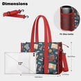 thumbnail image 5 of Teacher Tote Bag,Blue Basketball Related Items Pattern Teacher Utility Tote Bag,Large Work Tote Bags for Women with Multiple Pockets,Top Zipper Closure,13.8x10.6x6.7 Inch, 5 of 5
