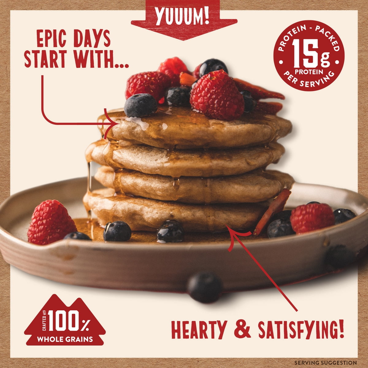 Kodiak Cakes Baker Mills Power Cakes Flapjack and Waffle Mix Wholegrain Buttermilk 20 oz Pack of 3