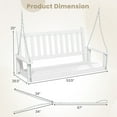 thumbnail image 4 of Costway Wooden Outdoor Porch Swing with Hanging Chains, White, 4 of 10