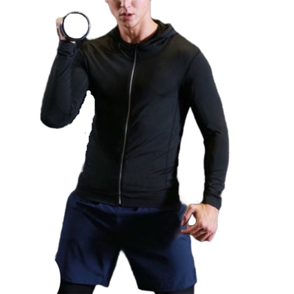 Aursykel Athletic Hooded Jackets for Mens Big and Tall Jacket Loose Full Zipper Fashion Pullover Top Long Sleeve Clothing