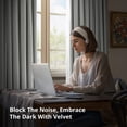 thumbnail image 4 of Half Price Drapes Signature Reflection Grey Velvet Blackout Curtains For Bedroom(1 Panel), 50WX 96L, 4 of 11
