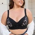 thumbnail image 4 of TOWED22 Daisy Bras for Older Women, Snap Front Bra,Everyday Sleep Bras,Convenient Front Close Button for Women No Wire(Black,48B), 4 of 9