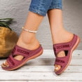 thumbnail image 2 of CAIXIA Floral Sandals Women's Summer Platform Slide Sandals Open Toe Breathable Hollow Out Casual Shoes With Thick Sole,Red, 2 of 7