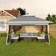thumbnail image 1 of Garvee gazebo plegable 3 x 3 m con doble techo y mosquitero, altura ajustable, incluye 4 bolsas de arena y bolsa de transporte para patio y eventos, 1 of 7