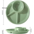 thumbnail image 3 of Unbreakable Divided Plates for Adults Portion Control Plates Set of 2 Green Round Plastic Dinner Plate 9 Inch for Camping Outdoor or Every Day Use, 3 of 7