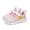 Pink, variant on Little Girls Rainbow Knit Athletic Sneakers Hook and Loop Running Shoes Multicolor Size:7-8 Years