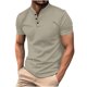 thumbnail image 1 of pstuiky camisetas para hombre, Camiseta informal de manga corta con cuello vuelto, botones y abertura lateral para hombre ropa de hombre m, 1 of 5