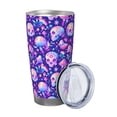 thumbnail image 2 of Cauagu colorful mushroom Skull rainbow Pattern 20oz Tumbler,Stainless Steel Vacuum Insulated Tumbler with Lid Insulated Coffee Mug Thermal Cup with Splash Proof Sliding Lid-Straw Two-piece Set, 2 of 8