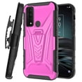 thumbnail image 1 of DALUX V Hybrid Kickstand Holster Phone Case Compatible with Metro TCL 20 XE (2021) 6.52 inch - Neon Pink, 1 of 2