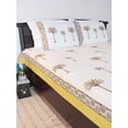 thumbnail image 3 of Maplepad Handblock Palm Tree Print Cotton Double Bedsheet With Two Pillowcases, Size 90"X108", PK1, 3 of 5