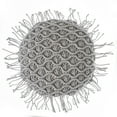 thumbnail image 2 of Phantoscope 100% Cotton Handmade Crochet Woven Boho with Tassels Series Decorative Throw Pillow, 16" x 16" Round, Gray, 1 Pack, 2 of 6
