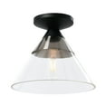 thumbnail image 4 of Creative Co-Op Robert Stevenson Lighting Theo - Metal and Conical Glass Flush Mount Ceiling Light, Matte Black and Brushed Nickel, 4 of 6