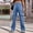 Blue, variant on Women Casual High Waisted Cargo Pants Wide Leg Casual Denim Trousers Pocket Cargo Jeans Women's Sweatpants Pants for Women Casual plus Size Womens Convertible Pants Casual Beach Pants Petite Pant
