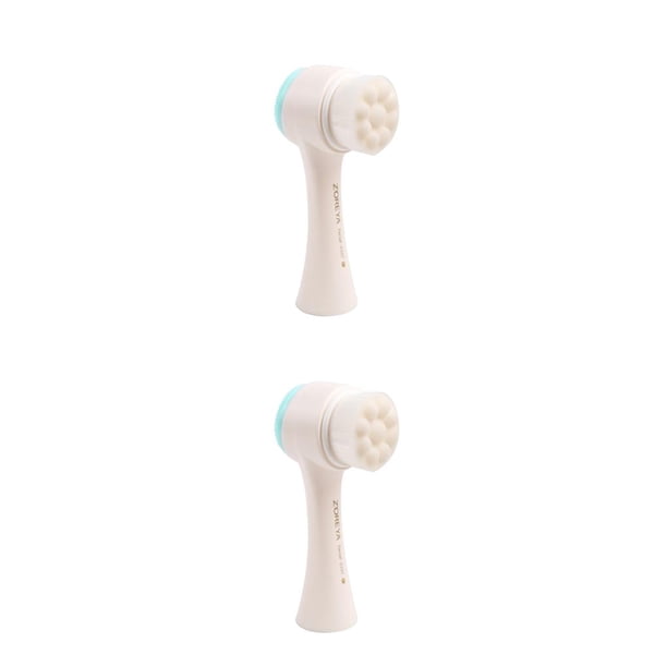 Vogacara Cepillo de limpieza facial Cepillo facial 3D Limpieza profunda Limpiador de poros Masaje facial Cuidado de la piel Exfoliante Eliminador de acné azul 2piezas Vogacara CBP054052