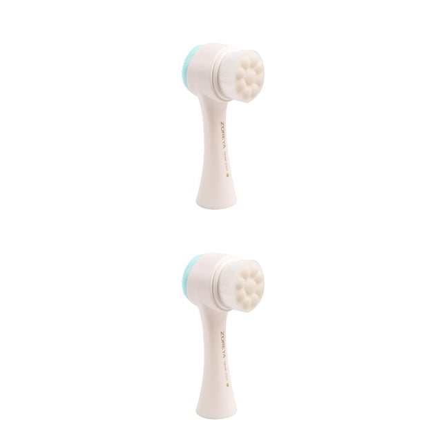 Vogacara Cepillo de limpieza facial Cepillo facial 3D Limpieza profunda Limpiador de poros Masaje facial Cuidado de la piel Exfoliante Eliminador de acné azul 2piezas Vogacara CBP054052