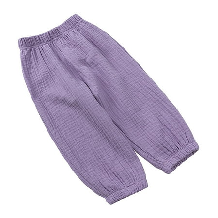 

Baby Girl Pants Toddler Boys Girls Pants Spring Summer Boys Girls Loose Trousers Solid Color Fashion Girls Pants Kids Pants(Color:Purple Size:4-5 Years)