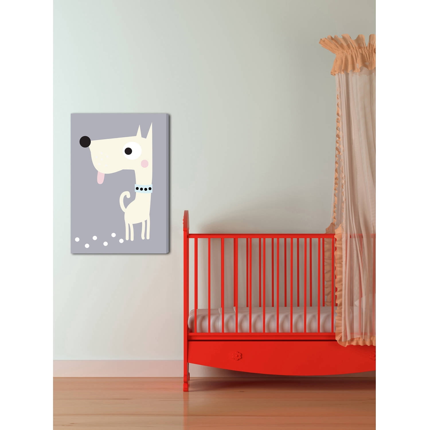 Marmont Hill "Yellow Puppy" by Katarina Snygg Painting Print on Wrapped Canvas