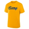 thumbnail image 4 of Men's Fanatics Gold Los Angeles Rams Fluid Motion Legacy T-Shirt, 4 of 5