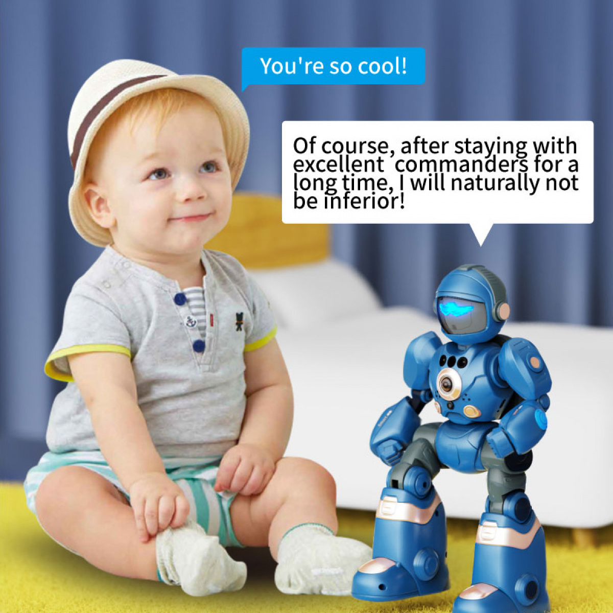 RC Robot Toys for Kids with Unique Voice, Gesture Control Interactive Robotic for Age 3+ Gifts(Gray)