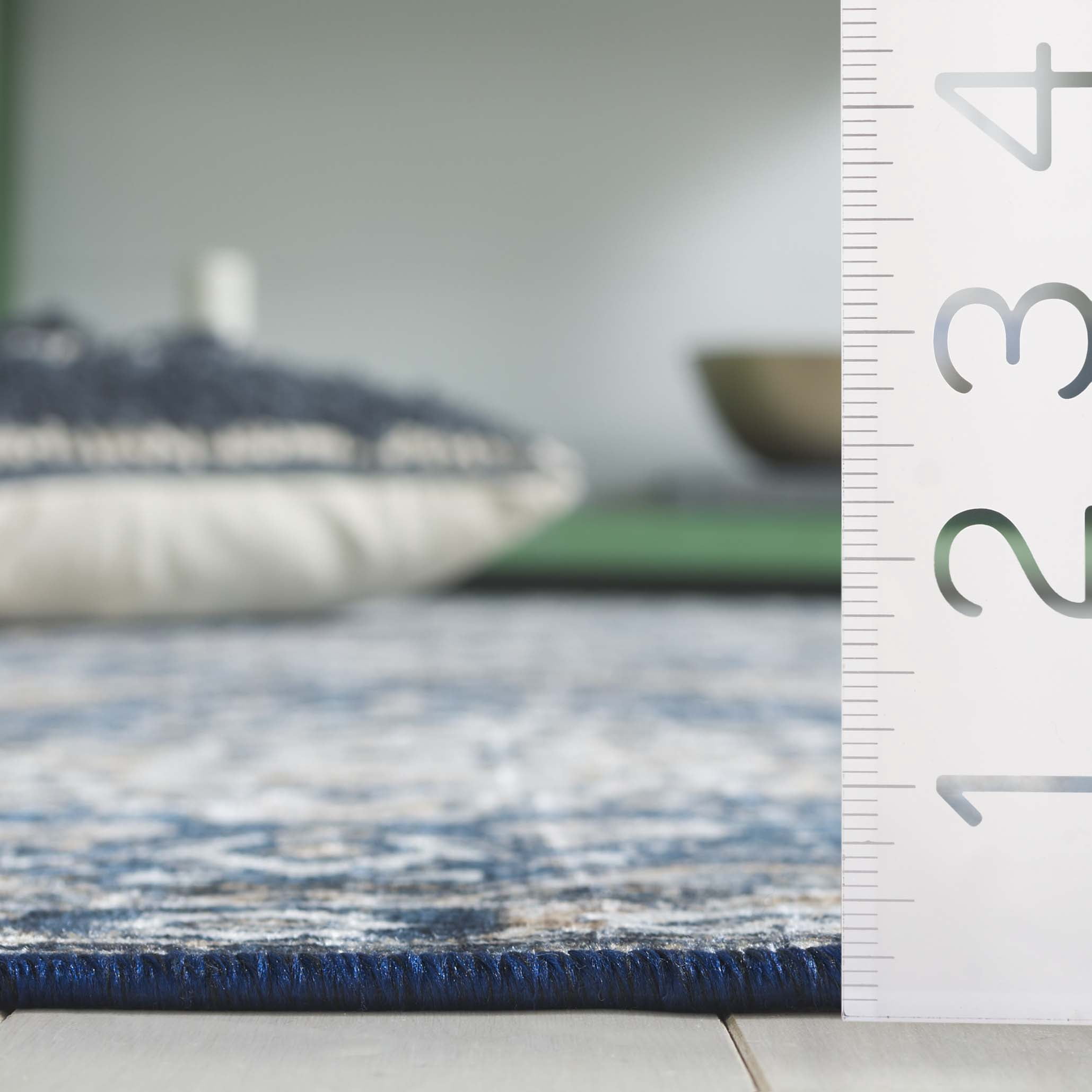 SAFAVIEH Orlando Mira Geometric Machine Washable Area Rug, Blue/Beige, 8' x 10'