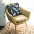 thumbnail image 2 of Throw Pillow Covers 20x20 Inch, Summer White Flowers Decorative Pillow Cases for Couch Sofa Bed, Green Tropical Palm Leaves Botanical Cotton Linen Square Home Decor Pillowcases with Hidden Zipper, 2 of 7