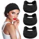 thumbnail image 1 of 3 Pack Black Solid Color Wide Boho Headbands for Women and Girls, Elastic Turban Head wrap Non-Slip Hair Bands for Sport Yoga and Running Headband, 1 of 4