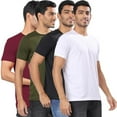 thumbnail image 3 of London Hills Solid Men Round Neck Half Sleeve Tshirt | Cotton Blend Multicolor T-Shirts - Pack of 4, 3 of 7